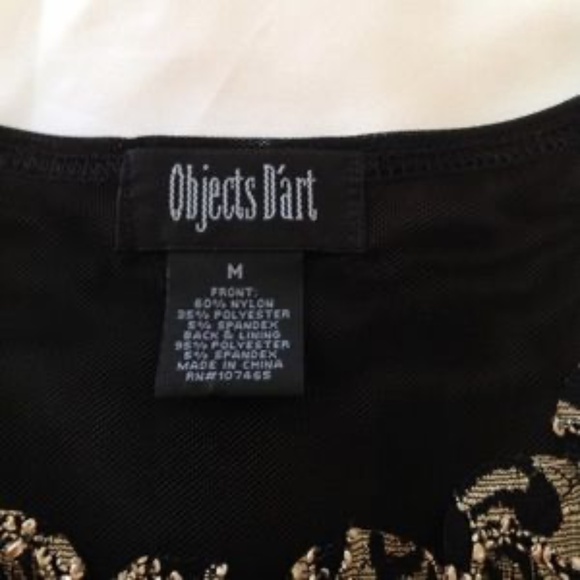 💲SALE💲 Now 10% OFF! Host Pick!  Objects D'Art Blouse Gold Embroidery Sz M - Picture 3 of 5